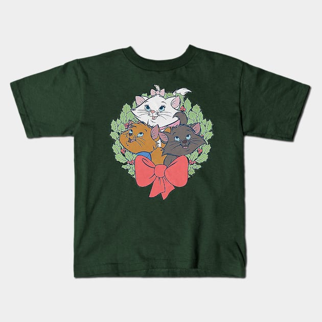 Aristokitten Wreath Kids T-Shirt by abbygator